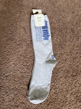 Aerie Light Gray Crew Socks Aquarius